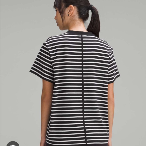 Lululemon All Yours Tee Size 6 Black Stripe - Picture 2 of 10